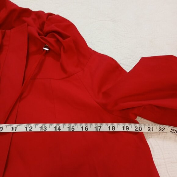 Zara Women Red Jacket Size M Full Zip Collared Lined Pockets Long Sleeve - Picture 16 of 16